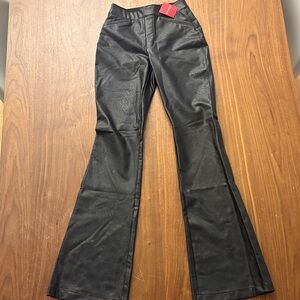 SPANX Black Faux Leather Boot Cut Pants